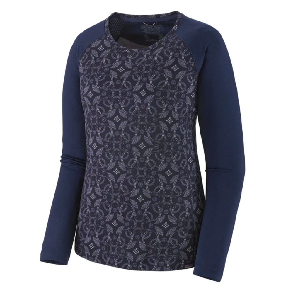 Patagonia XL Navy Print Capilene Midweight Base Layer Long Sleeve